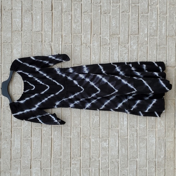 Michael Stars 3/4 Sleeve Tie Dye Swing Print Midi Dress, Size Small - Picture 2 of 10